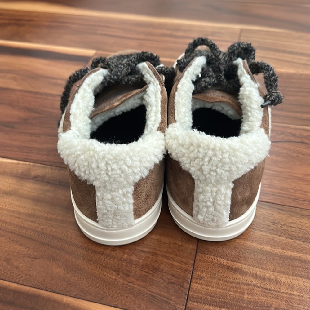 P448 JOHN BROWN NUBUCK SUEDE W/FAUX FLEECE LACE SNEAKERS SIZE 38 NEVER WORN - Picture 4 of 15